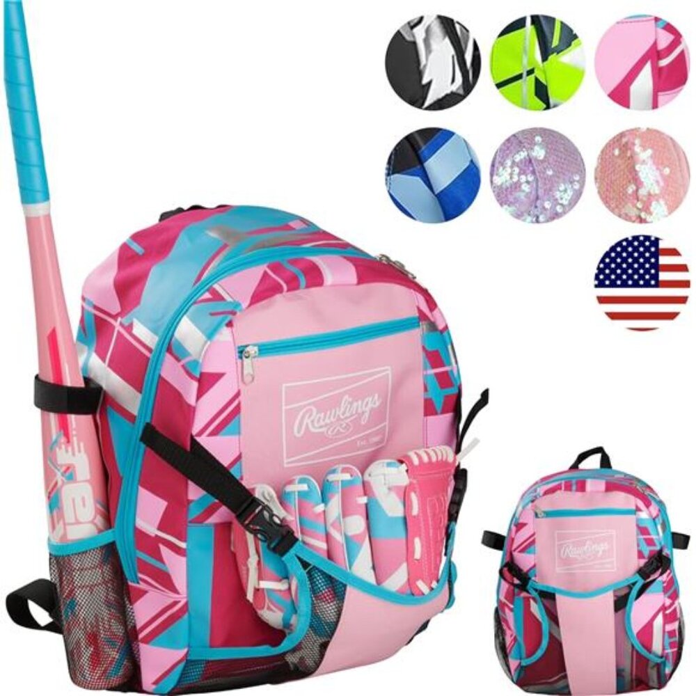 T-Ball & Youth Backpack Equipment Bag | Baseball/Softball | Multiple Colors